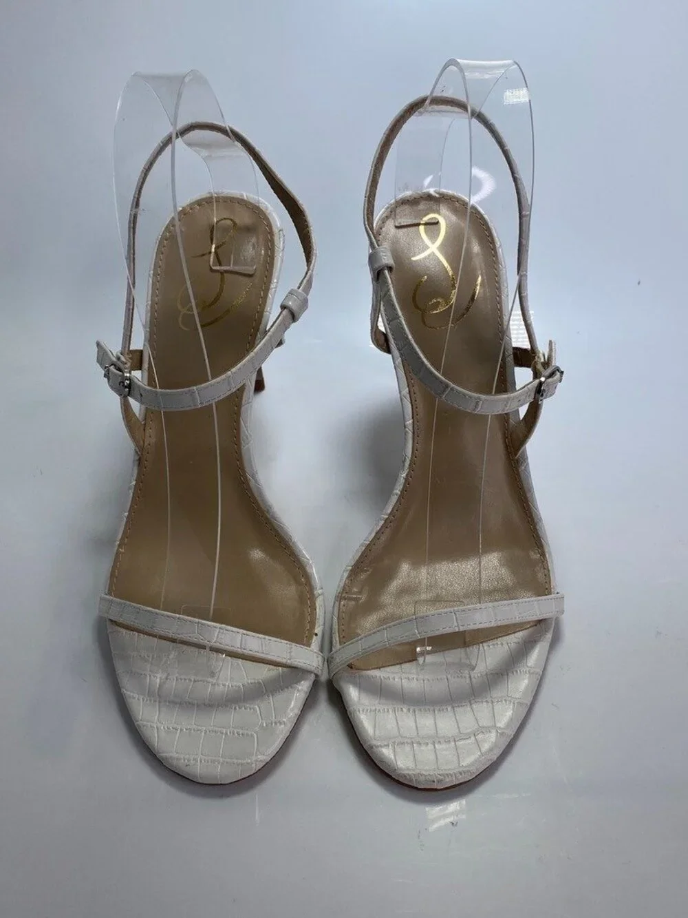 Sam Edelman Women's Croc White Strap Doran Heel Sandal Sz 11
